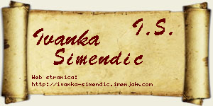 Ivanka Simendić vizit kartica